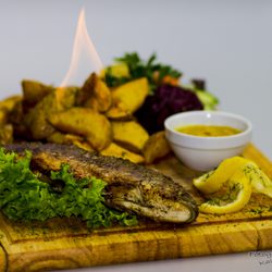 Restauracja Wręga - Pstrąg ojcowski flambirowany