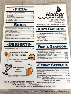 Menu photo 3 Harbor Bar Chilton, WI