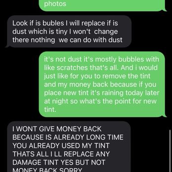 Vernon Window Tint - He said he won't give me money back when he clearly texted me on yelp asking me to remove my review from earlier and he claimed to refund me - Car Window Tinting Near Me - Los Angeles, California Vernon Window Tint - He said he won't give me money back when he clearly texted me on yelp asking me to remove my review from earlier and he claimed to refund me - Car Window Tinting Near Me - Los Angeles, California