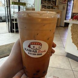 Thai tea with boba Thai tea with boba