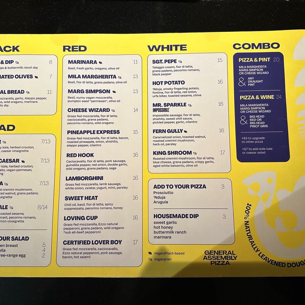 General Assembly Pizza - Pizza Near Me - Toronto, Ontario