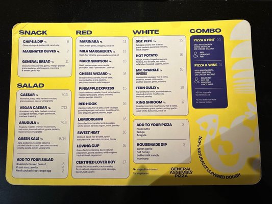 Menu photo 1 General Assembly Pizza Toronto, ON Menu photo 1 General Assembly Pizza Toronto, ON