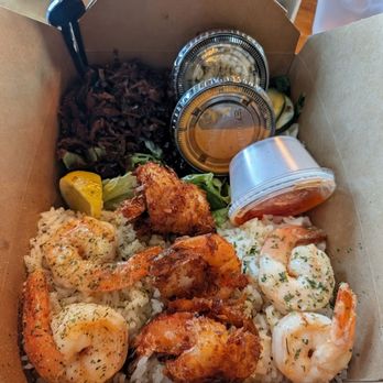 Coco Shrimp - Sampler Plate (Sweet and Spicy, Butter Garlic, and Lemon Herb) + Toasted Coco Flakes + Macadamia Nuts - Seafood Near Me - Plano, Texas Coco Shrimp - Sampler Plate (Sweet and Spicy, Butter Garlic, and Lemon Herb) + Toasted Coco Flakes + Macadamia Nuts - Seafood Near Me - Plano, Texas
