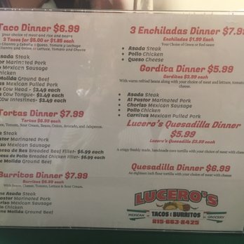 Lucero’s Supermarket - Menu - Tacos Near Me - Spring Valley, Illinois Lucero’s Supermarket - Menu - Tacos Near Me - Spring Valley, Illinois