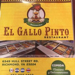 El Gallo Pinto Costa Rica - Menu