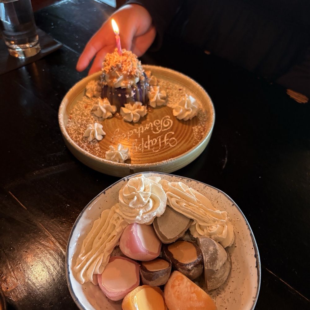 Dragonfly Robata Grill & Sushi - Ube flan and mochi desserts - Sushi Bars Near Me - Orlando, Florida