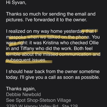 Earthwise Holistic Pet Supply and Grooming Services - The email where they CLAIMED responsibility but then denied refund as it "wasn't warranted" - Pet Stores Near Me - Glendale, Arizona