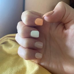 crooked, weird nail shapes, he filed the edges of the rectangular nails I wanted. crooked, weird nail shapes, he filed the edges of the rectangular nails I wanted.
