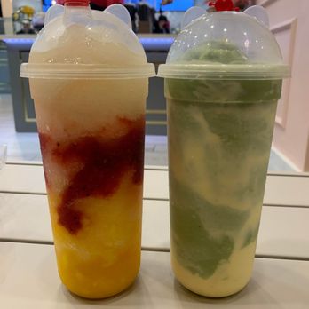 B’Lets Roastery - dragon lichi (L) and matcha brulee (R) - Waffles Near Me - South El Monte, California B’Lets Roastery - dragon lichi (L) and matcha brulee (R) - Waffles Near Me - South El Monte, California