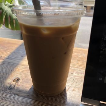 Green Engine Coffee - iced oat milk latte (with my own straw since they don't have them here!) - Coffee & Tea Near Me - Haverford, Pennsylvania Green Engine Coffee - iced oat milk latte (with my own straw since they don't have them here!) - Coffee & Tea Near Me - Haverford, Pennsylvania