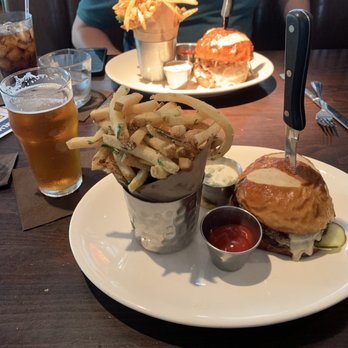 BLVD Kitchen & Bar - Blvd Burger Royal with cheese. One with onions, one without - American Near Me - Minnetonka, Minnesota BLVD Kitchen & Bar - Blvd Burger Royal with cheese. One with onions, one without - American Near Me - Minnetonka, Minnesota
