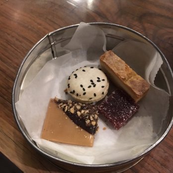 Spoon and Stable - Tin of desserts served with check. The toffee was so good - New American Near Me - Minneapolis, Minnesota