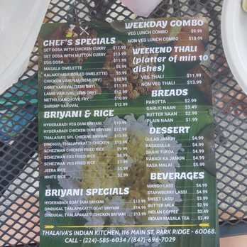 Thalaiva's Indian Kitchen - Indian Near Me - Park Ridge, Illinois Thalaiva's Indian Kitchen - Indian Near Me - Park Ridge, Illinois