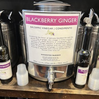 The Ancient Olive - a display of blackberry ginger - Olive Oil Near Me - St. Augustine, Florida