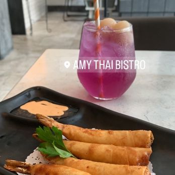 Amy Thai Bistro - Lychee lemonade & Shrimp rolls - Thai Near Me - Brooklyn, New York