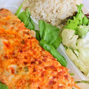 Pongo's Kitchen - Baked Ahi Plate w/ Brown Rice and Salad - Hawaiian Near Me - Honolulu, Hawaii Pongo's Kitchen - Baked Ahi Plate w/ Brown Rice and Salad - Hawaiian Near Me - Honolulu, Hawaii