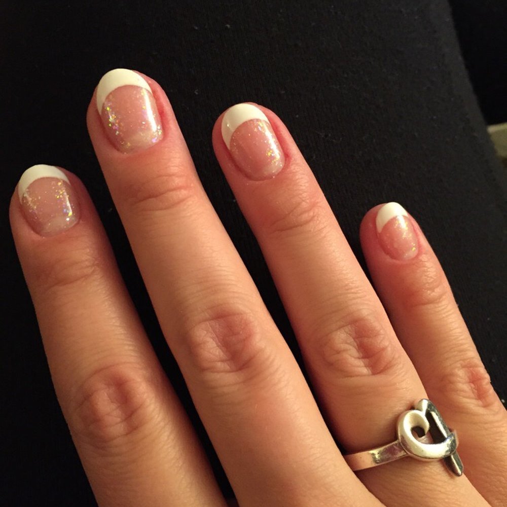 Medina Nails - French manicure with glitter for a holiday twist! Done by Amy at Medina Nails. - Nail Salons Near Me - Bellevue, Washington Medina Nails - French manicure with glitter for a holiday twist! Done by Amy at Medina Nails. - Nail Salons Near Me - Bellevue, Washington