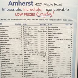 Store guide.  It's near where you walk in.