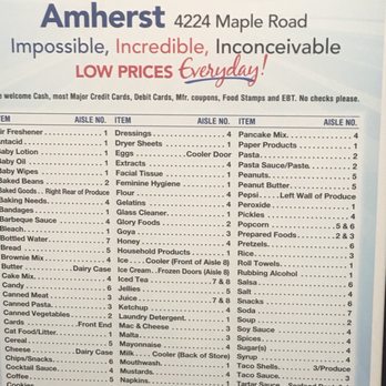 PriceRite - Store guide.  It's near where you walk in. - Grocery Near Me - Amherst, New York