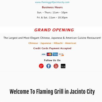 Flaming Grill & Supreme Buffet - The website welcome page - Chinese Near Me - Jacinto City, Texas