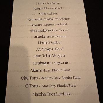 Tare - Menu - Sushi Bars Near Me - Austin, Texas