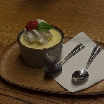 nonono - Homemade pudding  Underneath the pudding had a really bitter liquid flavor. - Izakaya Near Me - New York, New York