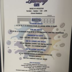 Laundry Service Menu