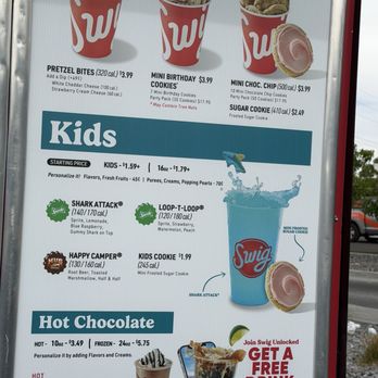 Swig - Menu board - Desserts Near Me - Salt Lake City, Utah