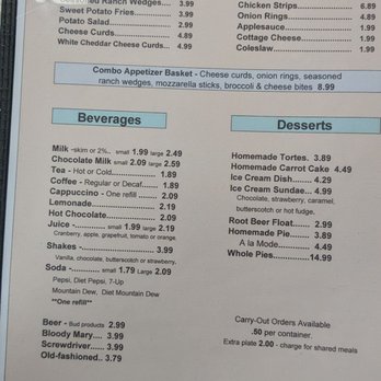 Barleys Deerfield Diner - Menu 02/2023 - Diners Near Me - Green Bay, Wisconsin
