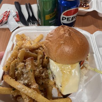 Chef Von & Mom - Von's Grilled Chicken Sandwich w/fries - toasted brioche bun, house made honey mustard, cooper cheese, lettuce & tomato - New American Near Me - Scranton, Pennsylvania Chef Von & Mom - Von's Grilled Chicken Sandwich w/fries - toasted brioche bun, house made honey mustard, cooper cheese, lettuce & tomato - New American Near Me - Scranton, Pennsylvania