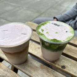 Abba Coffee Roasters - Strawberry Coconut Cream Latte and Strawberry Coconut Cream Matcha