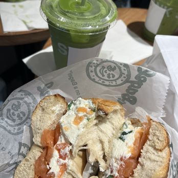 Ess-a-Bagel - Plain bagel with nova and scallion cream cheese - Bagels Near Me - New York, New York