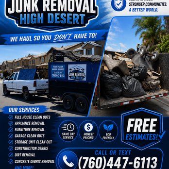 Junk Removal High Desert - JUNK REMOVAL - HIGH DESERT ¿Tienes basura, muebles viejos, electrodomésticos o cosas que ya no necesitas? ¡Nosotros las removemos por - Junk Removal & Hauling Near Me Junk Removal High Desert - JUNK REMOVAL - HIGH DESERT ¿Tienes basura, muebles viejos, electrodomésticos o cosas que ya no necesitas? ¡Nosotros las removemos por - Junk Removal & Hauling Near Me