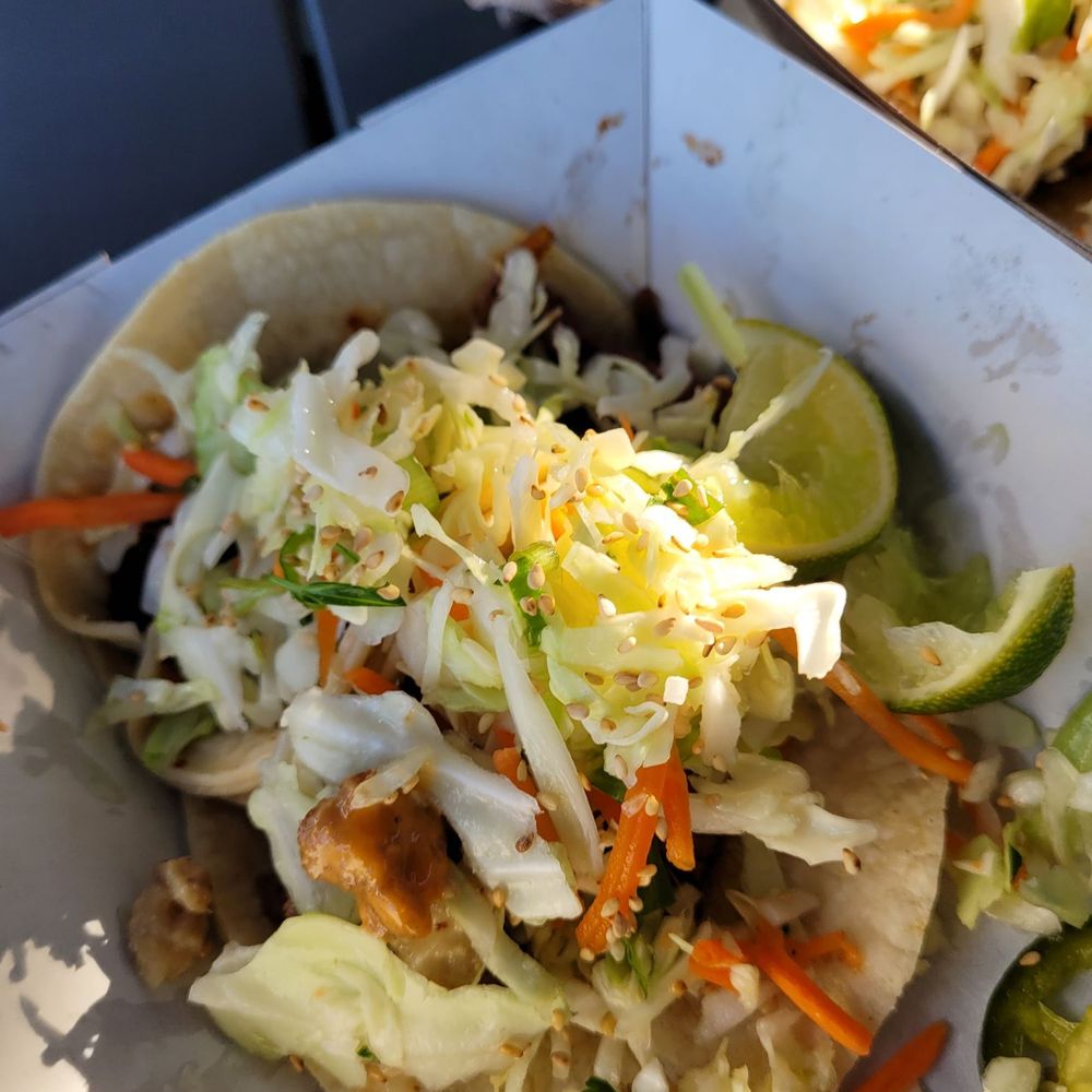 Marination Ma Kai - Sry for the half devoured plate.. tacos with spicy pork here - Korean Near Me - Seattle, Washington