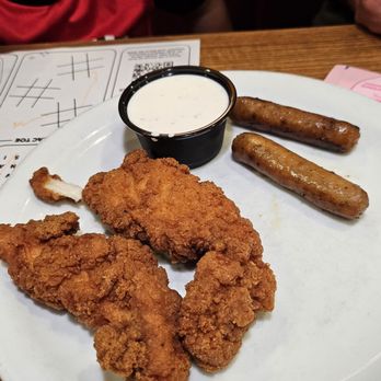 Denny's - Kids menu - 2 pcs chicken tenders and 2 sausages - Diners Near Me - Mira Loma, California Denny's - Kids menu - 2 pcs chicken tenders and 2 sausages - Diners Near Me - Mira Loma, California