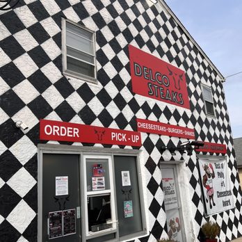 DELCO Steaks - a black and white checkered building - Cheesesteaks Near Me - Broomall, Pennsylvania