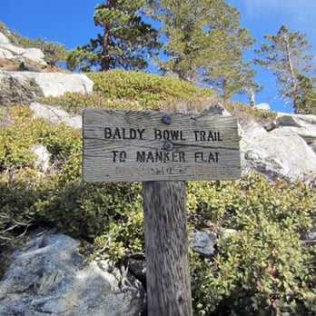 Baldy Bowl Trail - someone put a sign at the bottom of the trail too! - Hiking Near Me - Mount Baldy, California