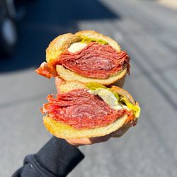 Coniglio Brothers Italian Deli - Calabrese, prosciutto, spicy picante, pepperoncini, fresh mozz, oil, vin, s&p, oregano, on a seeded Italian roll - *double meat*
