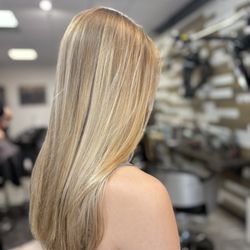 Lenka Hair Salon - Balayage hand painted for random placement blend
