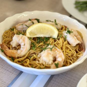 Rang’s Cocina Moderne - Sept 2023 - Aligue with garlic shrimp pasta - Spanish Near Me - Las Vegas, Nevada