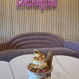 Biscoff ice cream with fruity pebbles