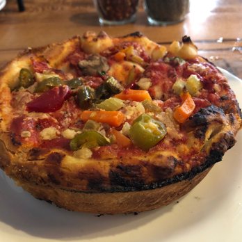 Giordano's - Personal deep dish pizza with giardiniera peppers on top - Pizza Near Me - Rosemont, Illinois Giordano's - Personal deep dish pizza with giardiniera peppers on top - Pizza Near Me - Rosemont, Illinois