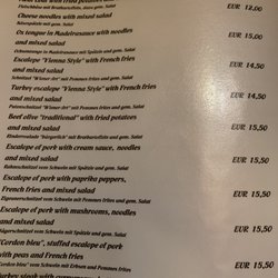 Goldenes Rad - Menu