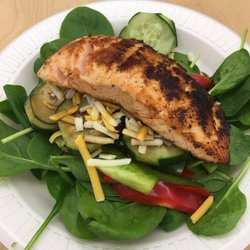 Woodland Garden Cafe - Most delicious salmon spinach salad today!