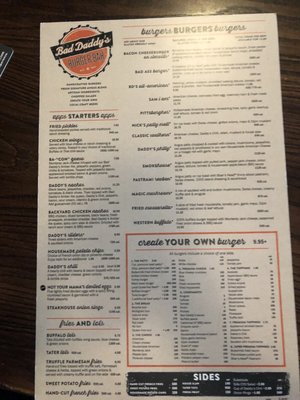 Menu photo 6 Bad Daddy's Burger Bar Huntersville, NC
