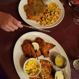 Jagermeister schnitzel and fish fry (haddock), both awesome!