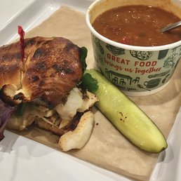 A terribly small "1/2" sandwich and chili cup completed a "pick two" combo. A terribly small "1/2" sandwich and chili cup completed a "pick two" combo.