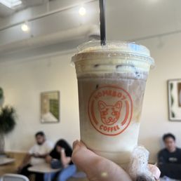 Decaf espresso w/ whole milk and Sweet corn foam Decaf espresso w/ whole milk and Sweet corn foam