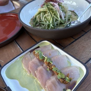 Sushi Bichi - Hamachi Tiradito & Cucumber Noodle Salad - Sushi Bars Near Me - Miami Beach, Florida Sushi Bichi - Hamachi Tiradito & Cucumber Noodle Salad - Sushi Bars Near Me - Miami Beach, Florida