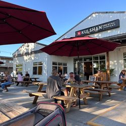 Kulshan Brewing Co. - The Kulshan Brewery courtyard picnic tables (the Greektown food truck just out of sight to the left)